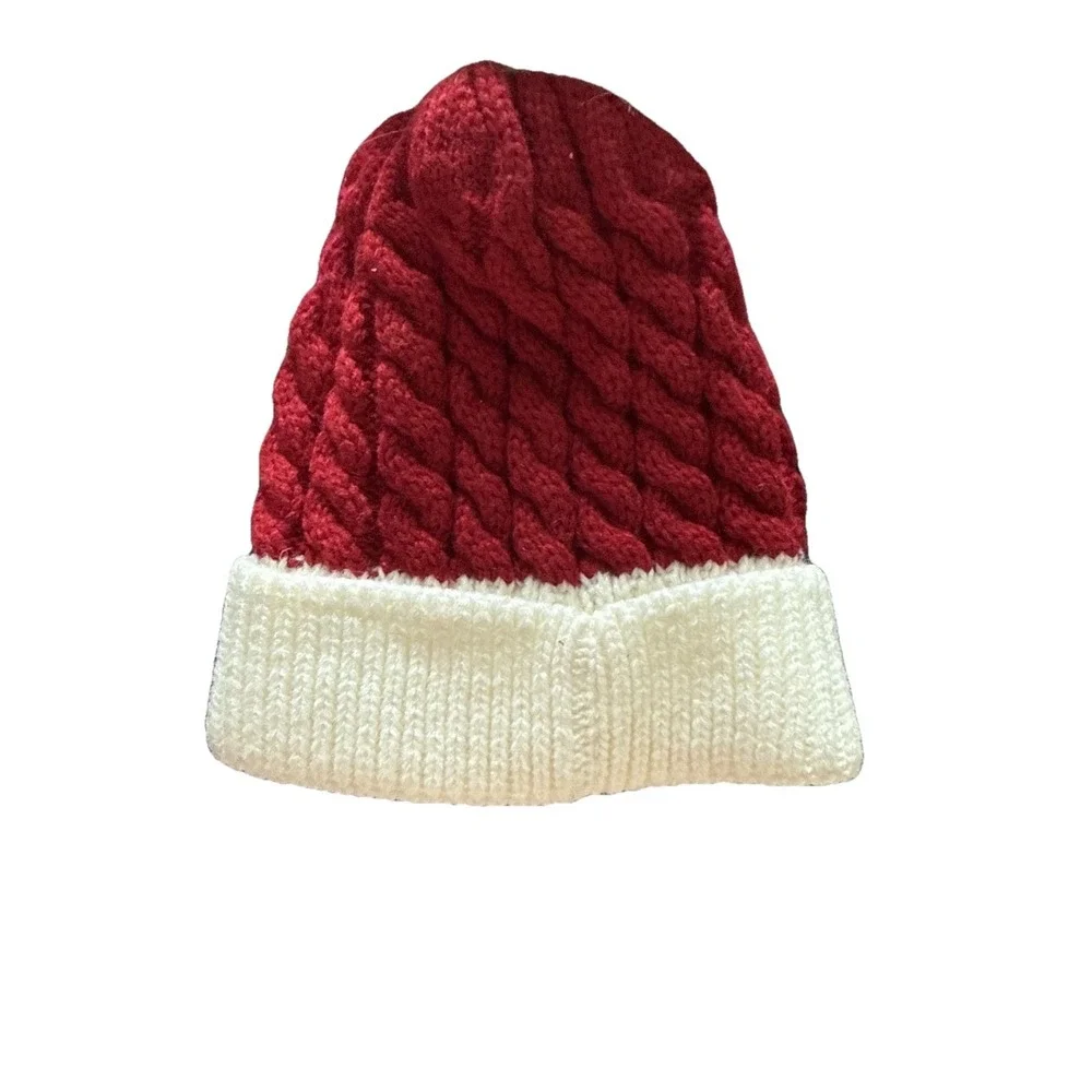 Christmas Knitted‎ Beanie Winter PomPom Hat Red and White T14